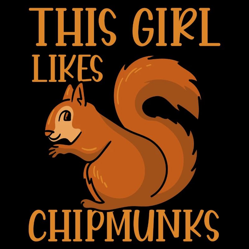 Fille Aime Les Chipmunks Mignon Forêt Animal