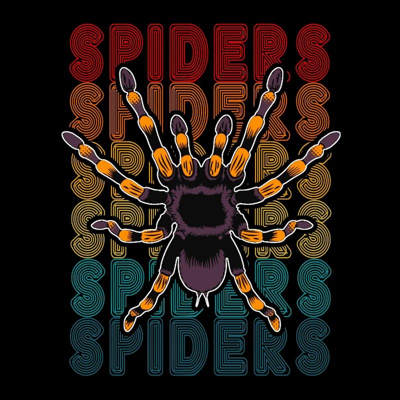 Retro Spider Propriétaire Tarantula 80's Texte