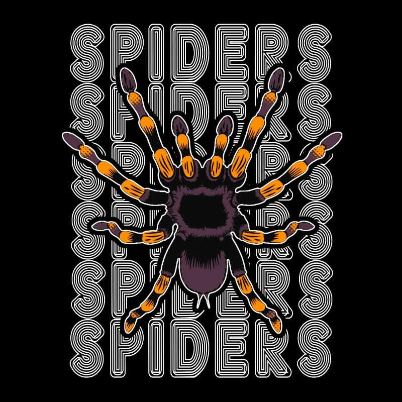 Retro Spider Propriétaire Tarantula 80's Texte
