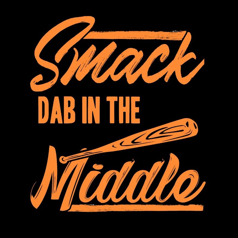Smack Dab In The Middle Funny Retro Baseball