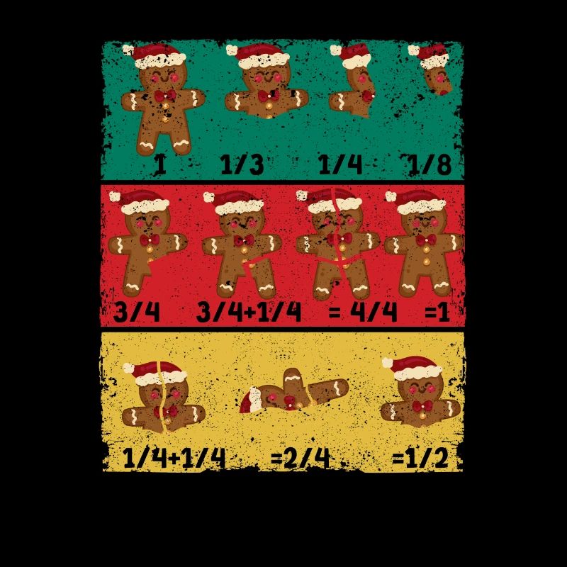 Weihnachten Math Lehrer Bruch Lebkuchen Cookie