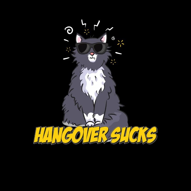 Funny Hangover Shades Cat Headache For A Hammered
