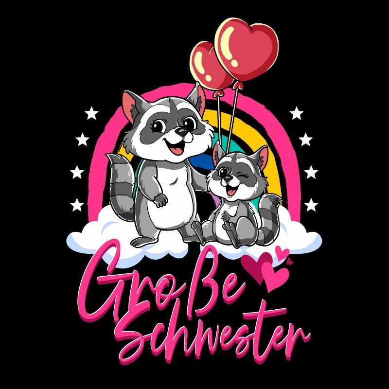 Große Schwester Waschbär