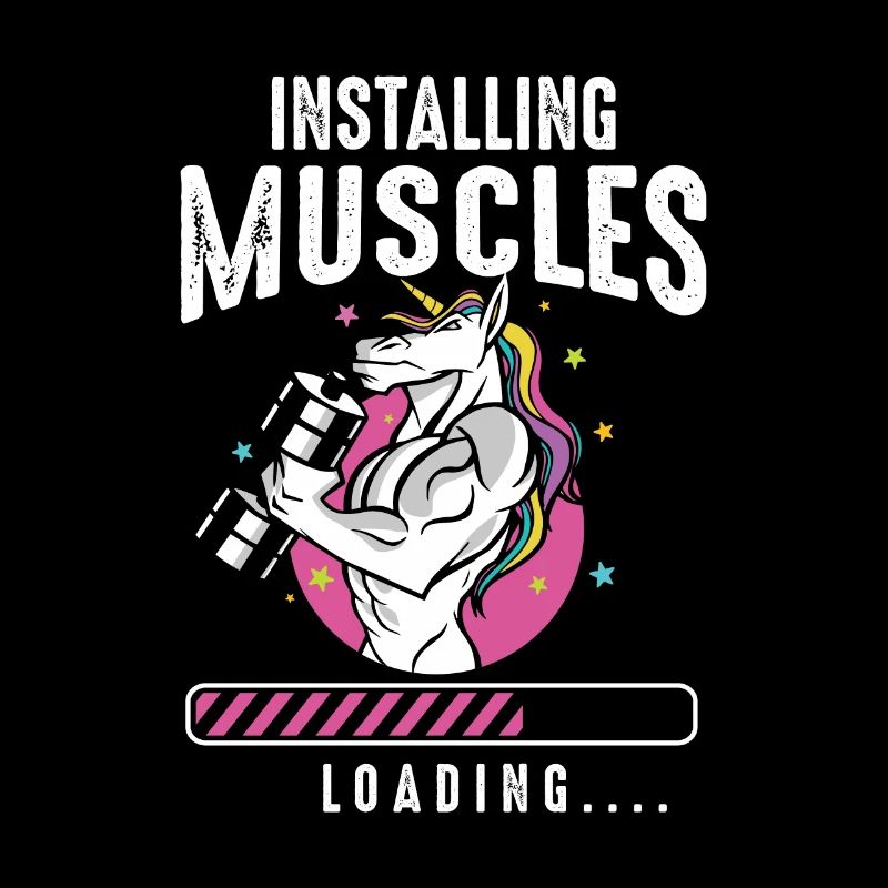 Installing Muscles Loading Workout Gym Unicorn