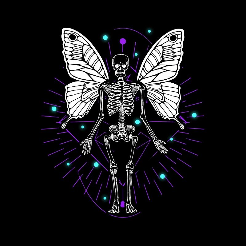 Skeleton Butterfly Dripping Skull Goth