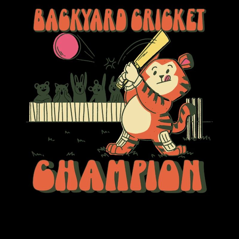 Backyard Cricket Champion Tiger Drawing Zitat