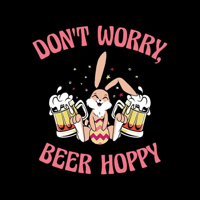 Easter Bunnies Beer Drinking Holiday Rabbit