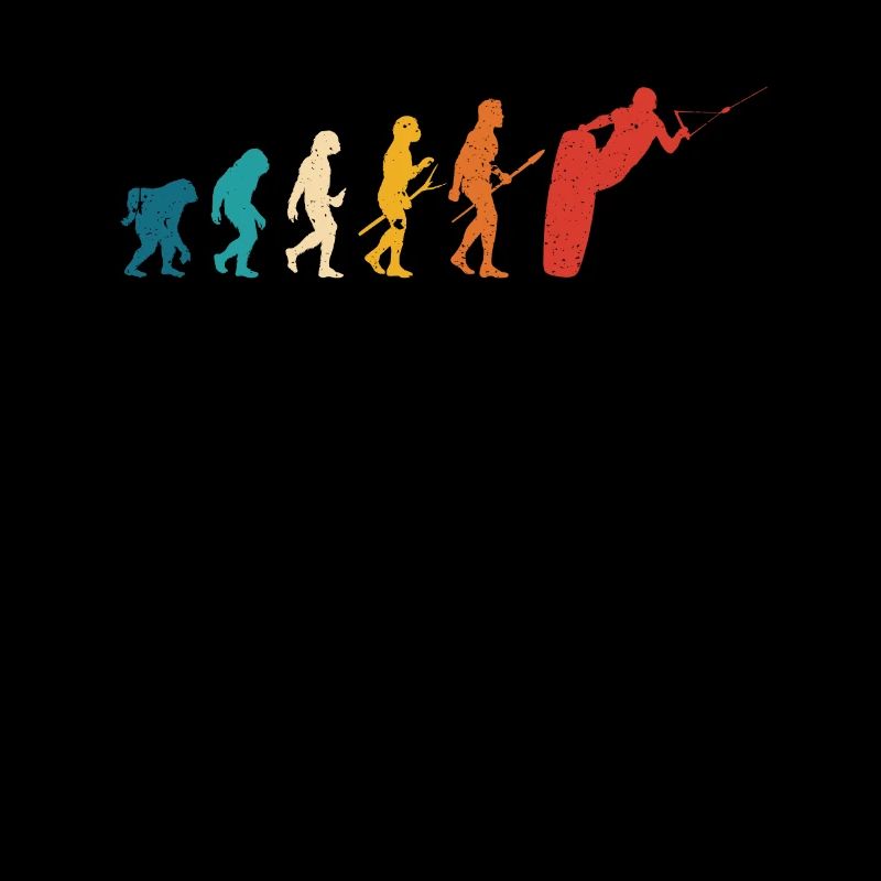 Retro Wakeboard Evolution des Menschen Wakeboarder