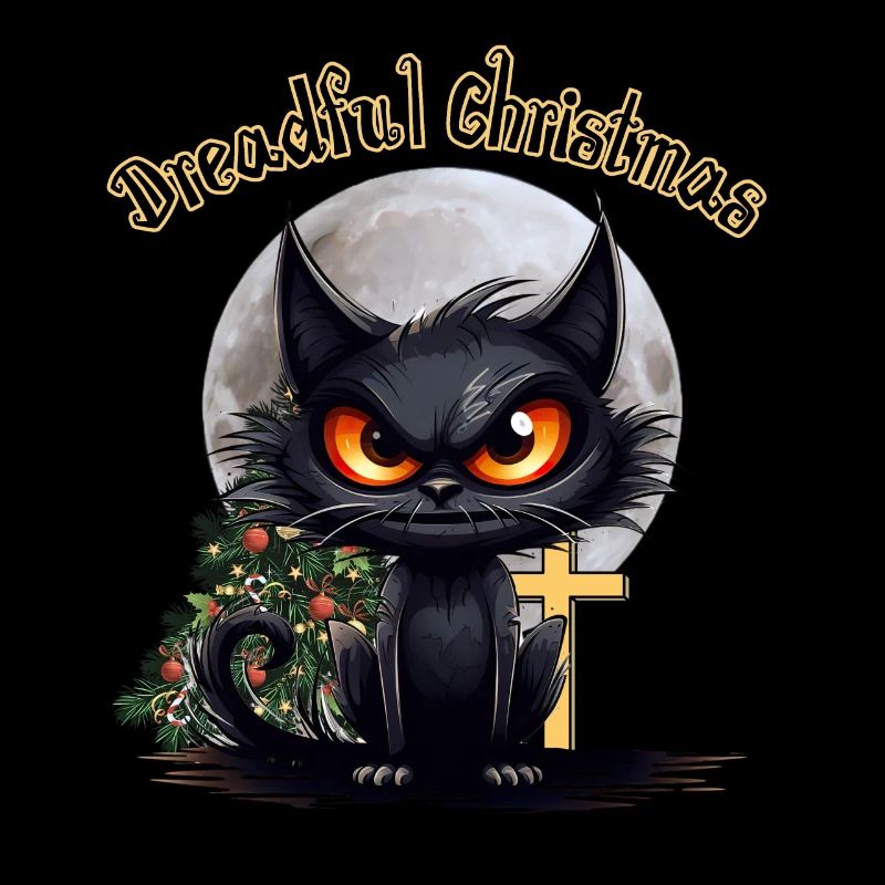 Dreadful Christmas Grumpy Angry Cat