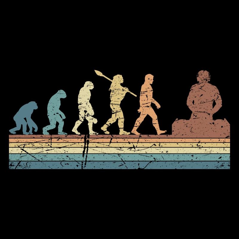 Evolution de l’homme DJ Techno Vinyl Retro Vintage