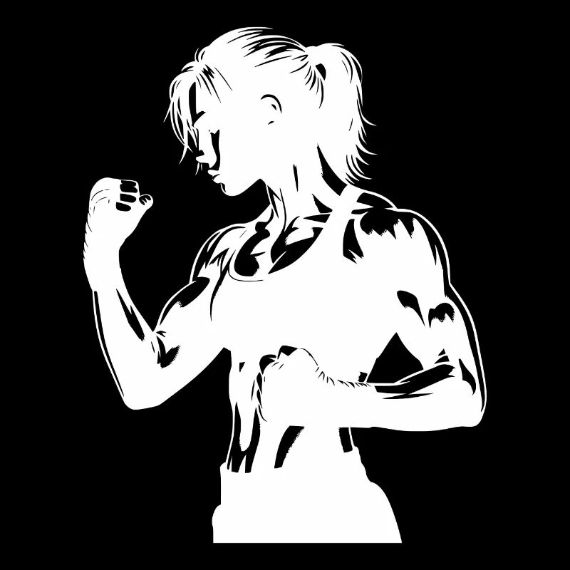 Muscular boxer in shadow style strong expression
