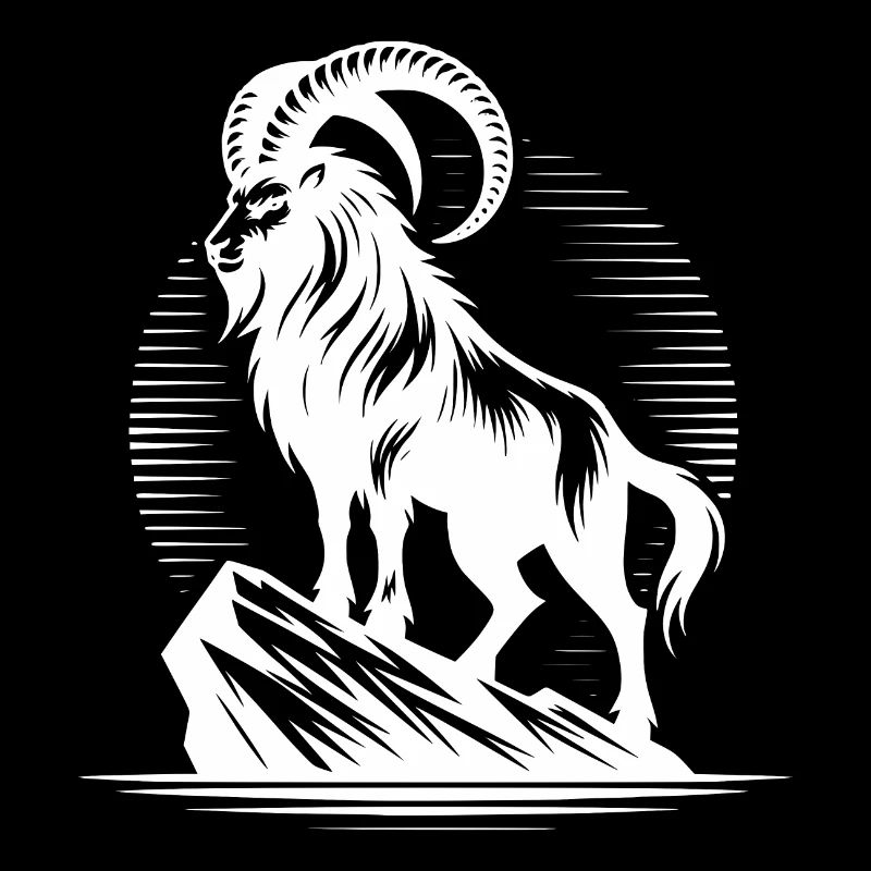 Grim Capricorn with Huge Horns