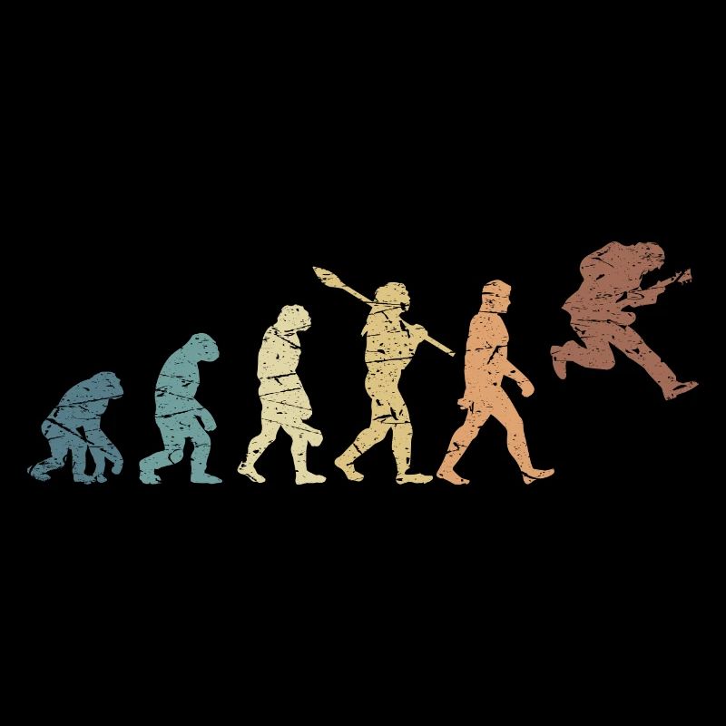 Human Evolution Guitar Band Retro Vintage
