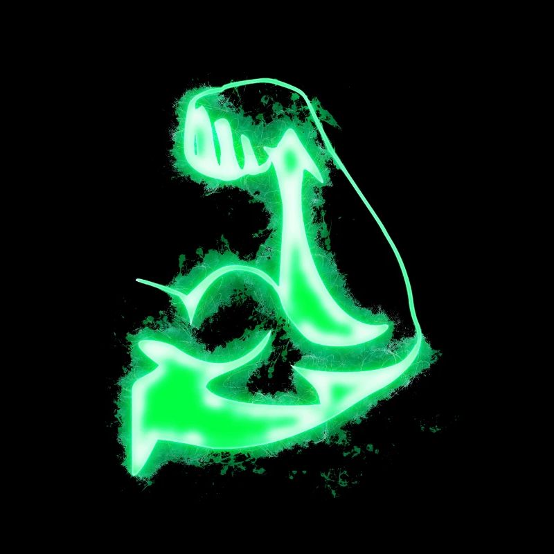 Strong arm bright glowing