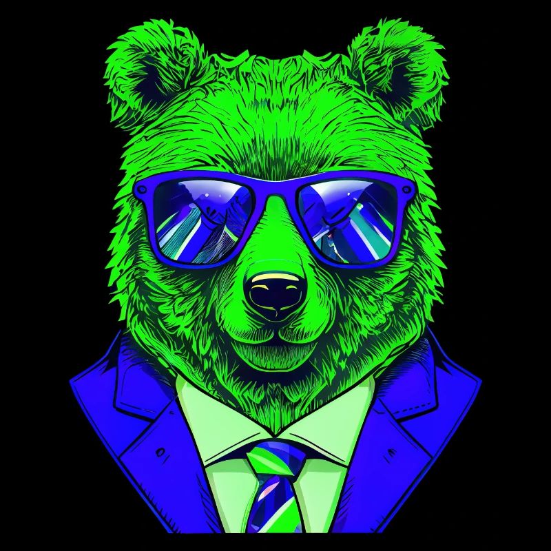 cool boss bear with sunglasses on