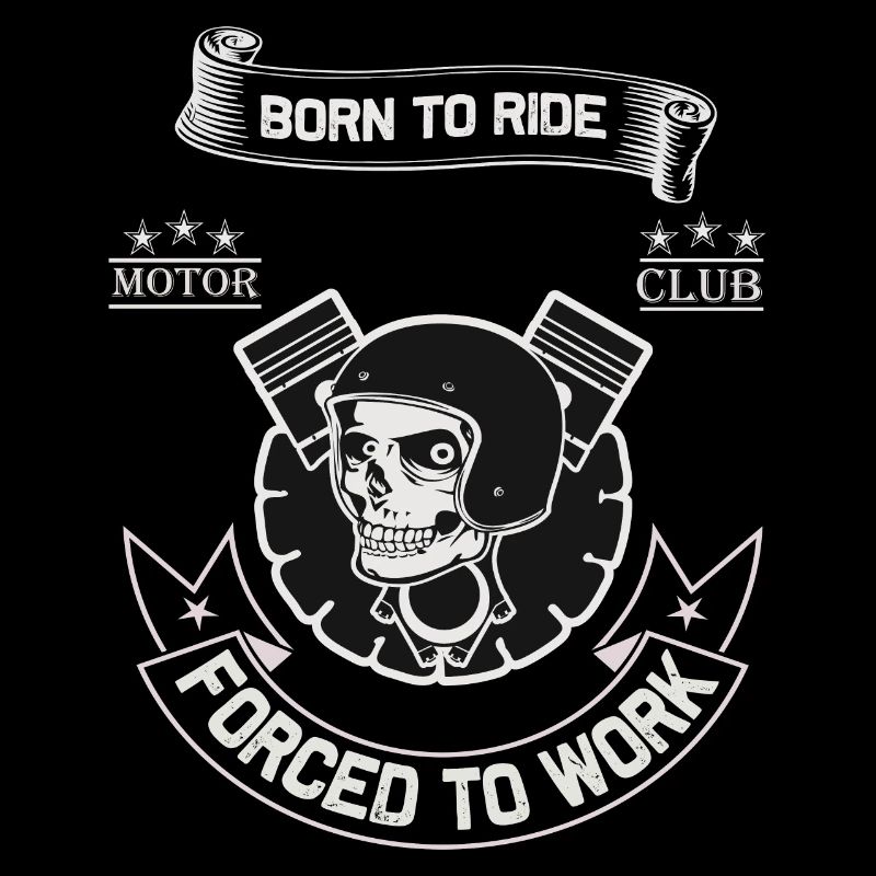 Born To Ride MC Skull Piston Design