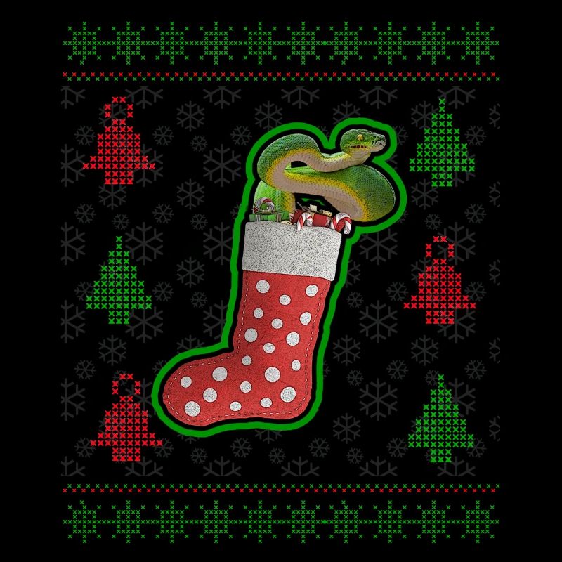 Green Tree Python Ugly Christmas Sweatshirt Style