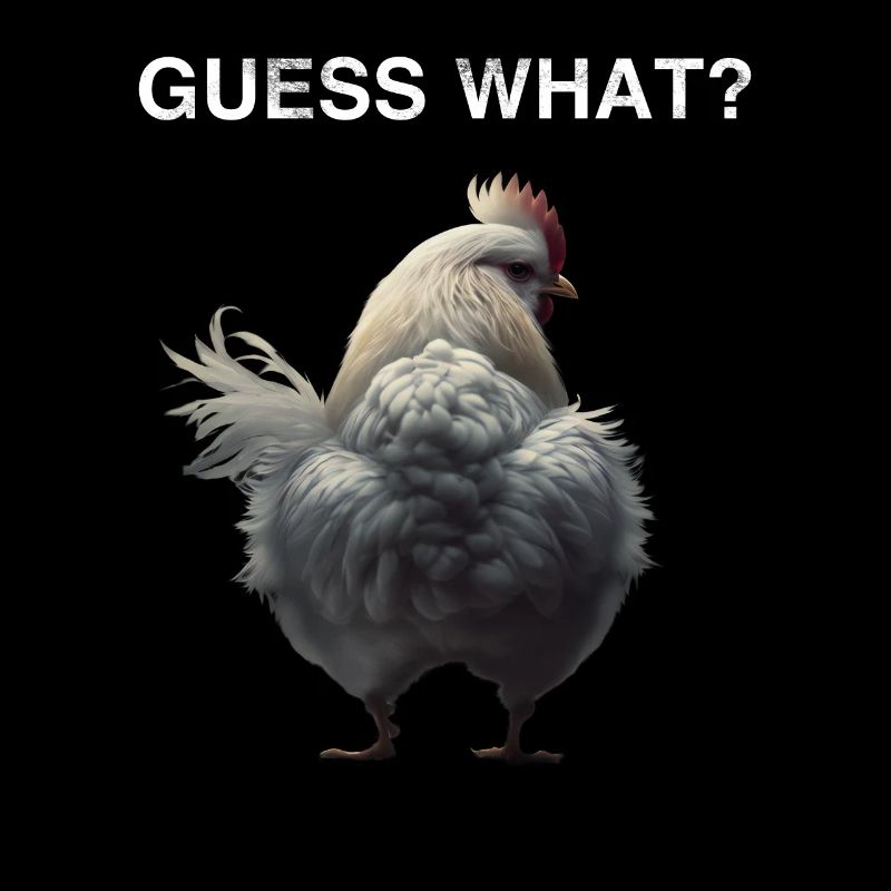 Devine quoi? Drôle de poulet disant poulets fermiers