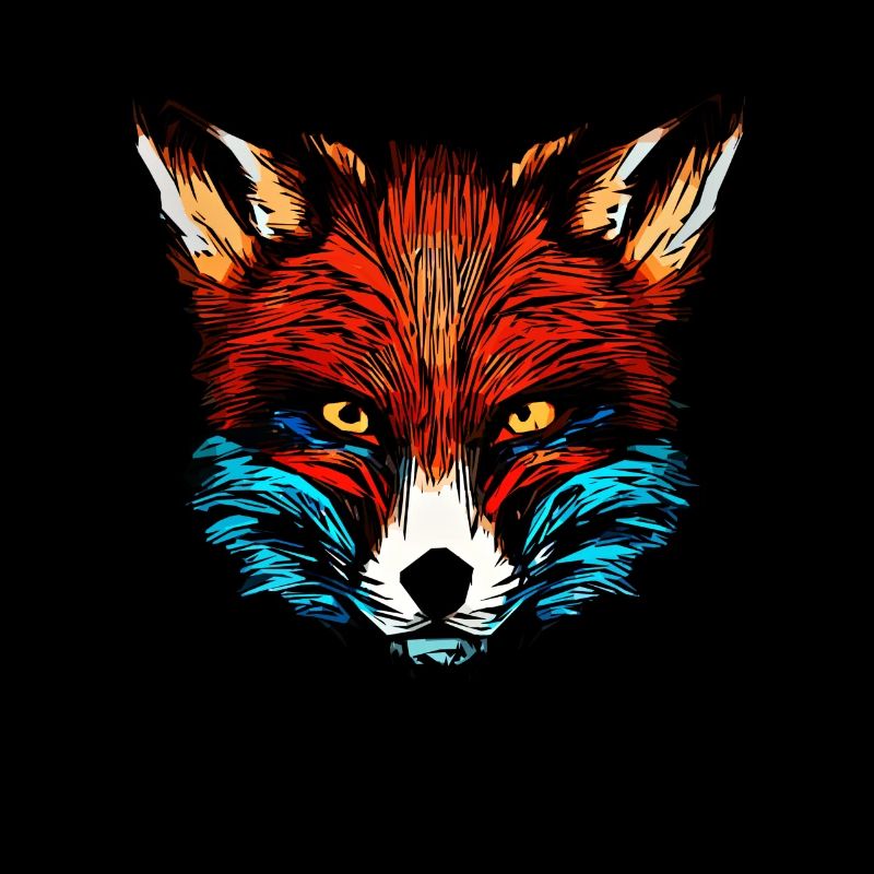 Conception d’animaux forestiers de renards parsemés de têtes d’animaux