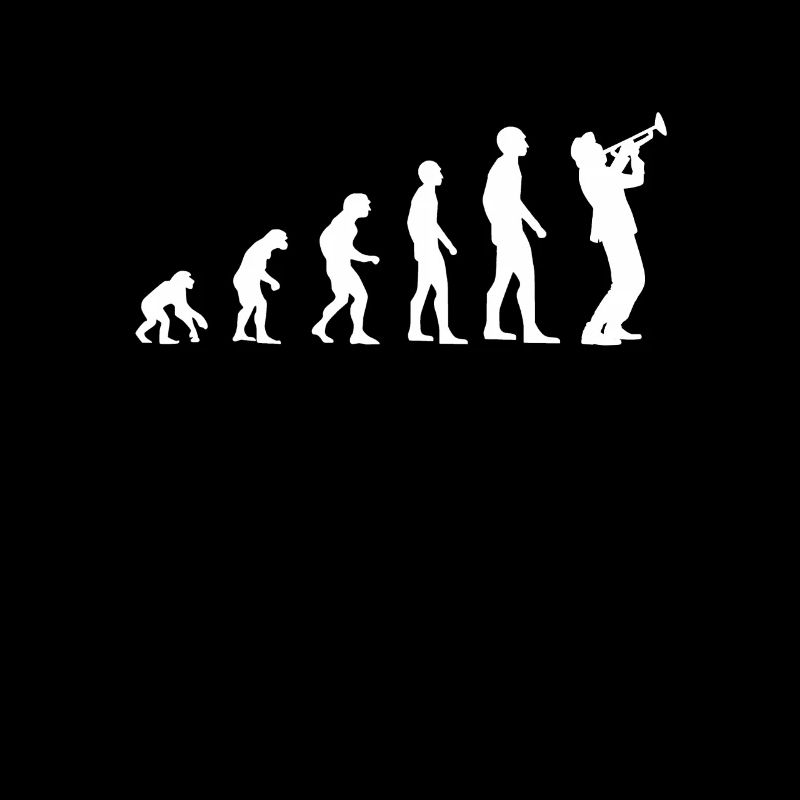 Evolution Trompete Mann Humor Trompeter