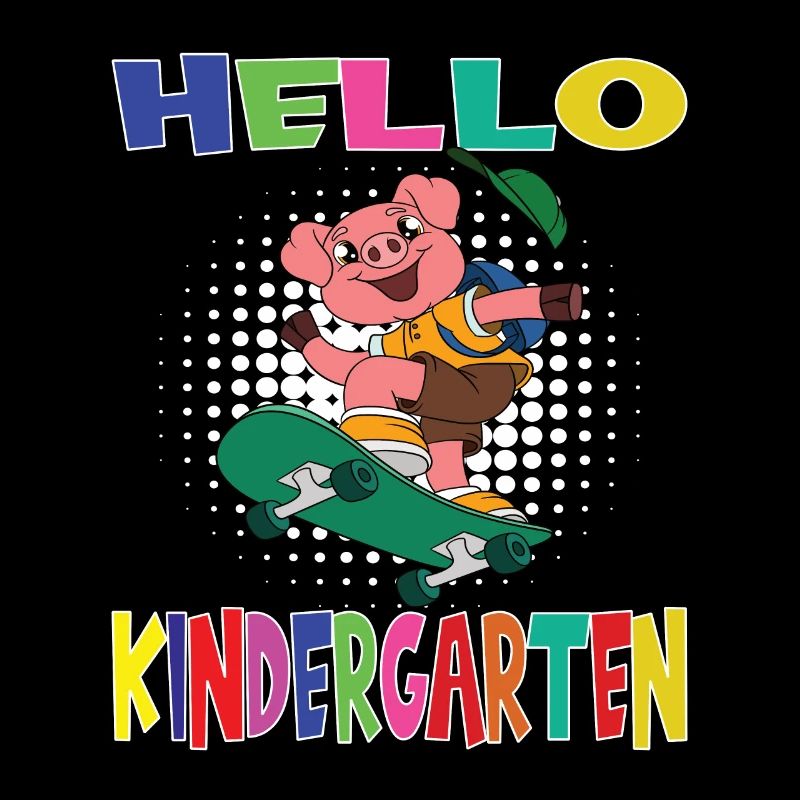 Hallo Kindergarten Skateboarding Schwein
