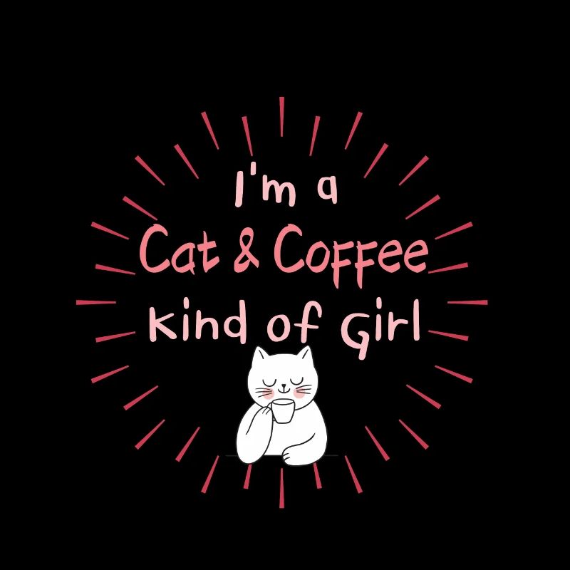 Ich bin ein Katzen- und Kaffeemädchen