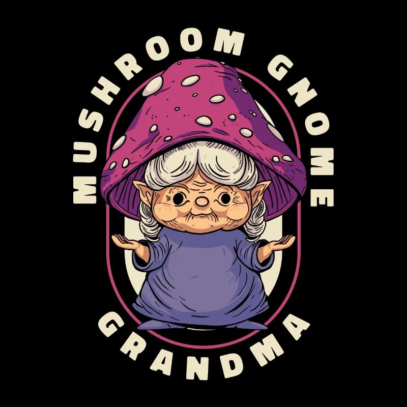Cueilleurs de champignons Champignons Grand-mère Nain de champignons