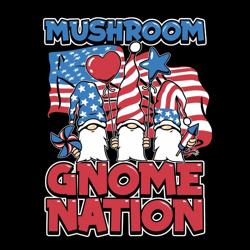 Champignons cueilleurs de champignons Drapeau américain Champignon nain