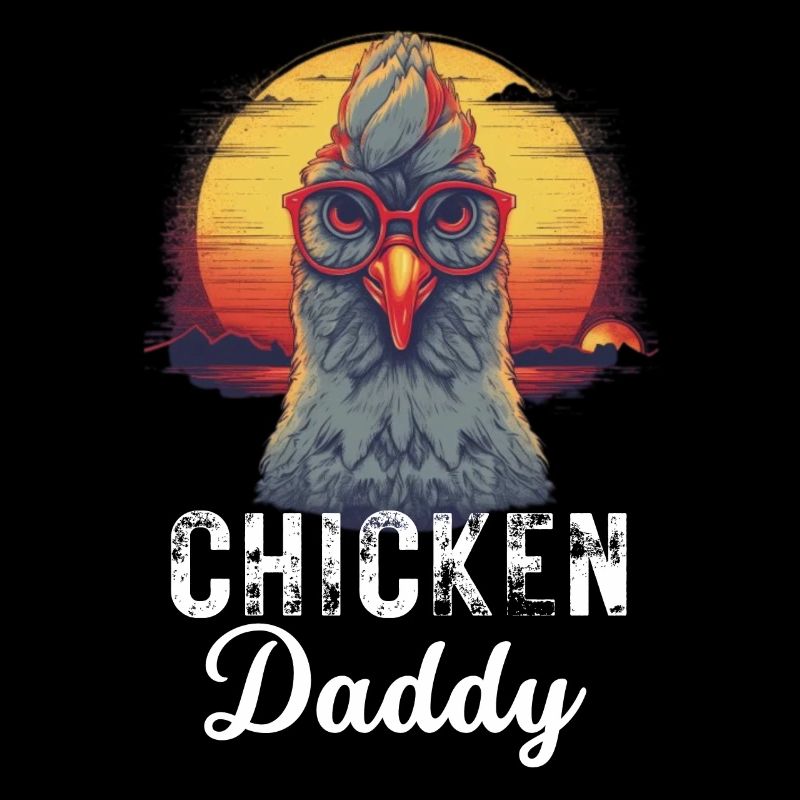 Chickens Daddy Farmer Father's Day Gift Retro Chicken
