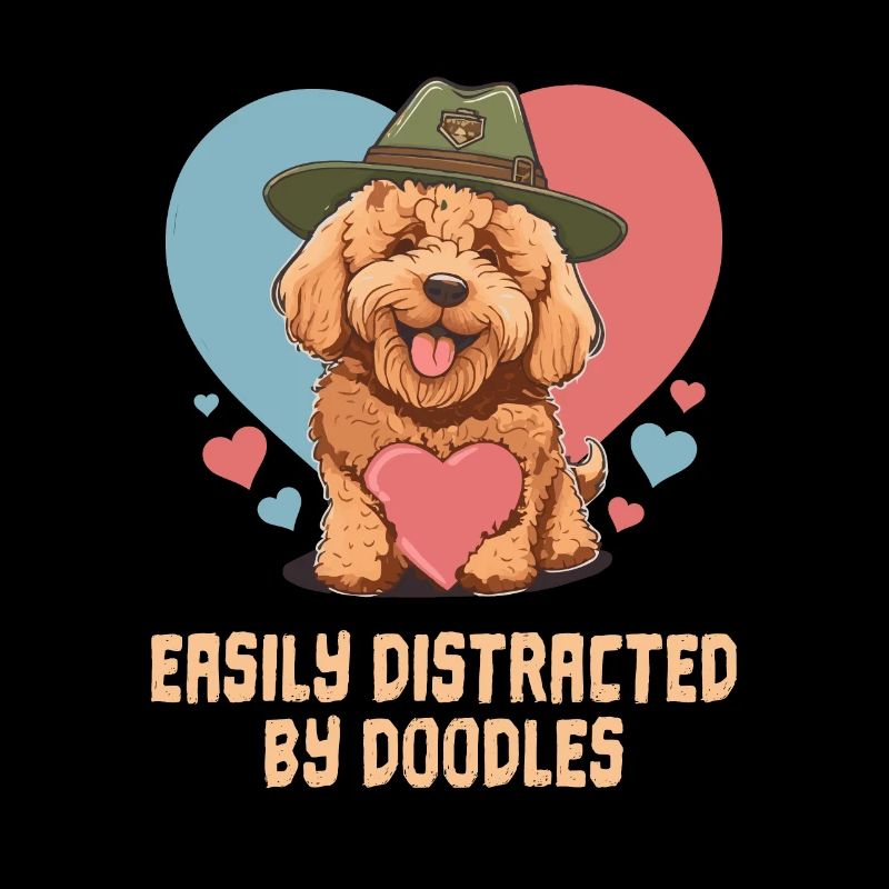 Easily Distracted By Doodles Goldendoodle Dad