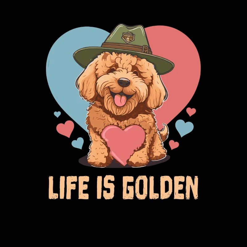 La vie est dorée Goldendoodle papa Doodle Maman mignonne