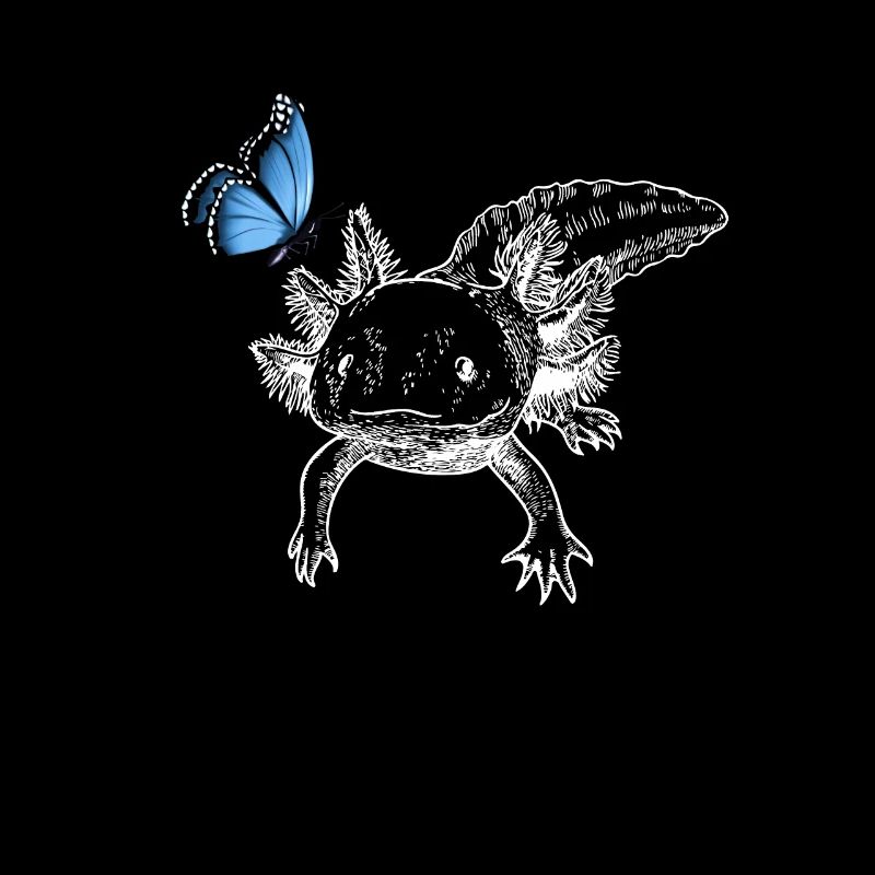 Axolotl avec papillon