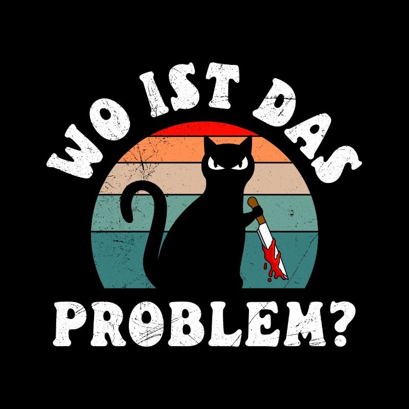 Wo ist das Problem? Halloween Katze Messer