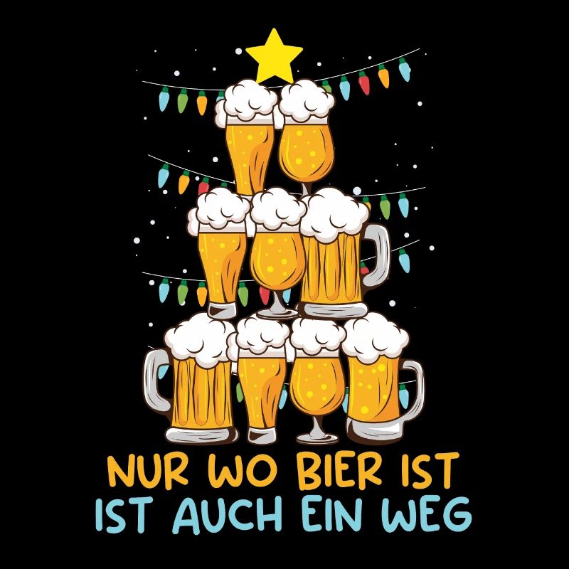 Bierbaum Weihnachten Biertrinker Tannenbaum