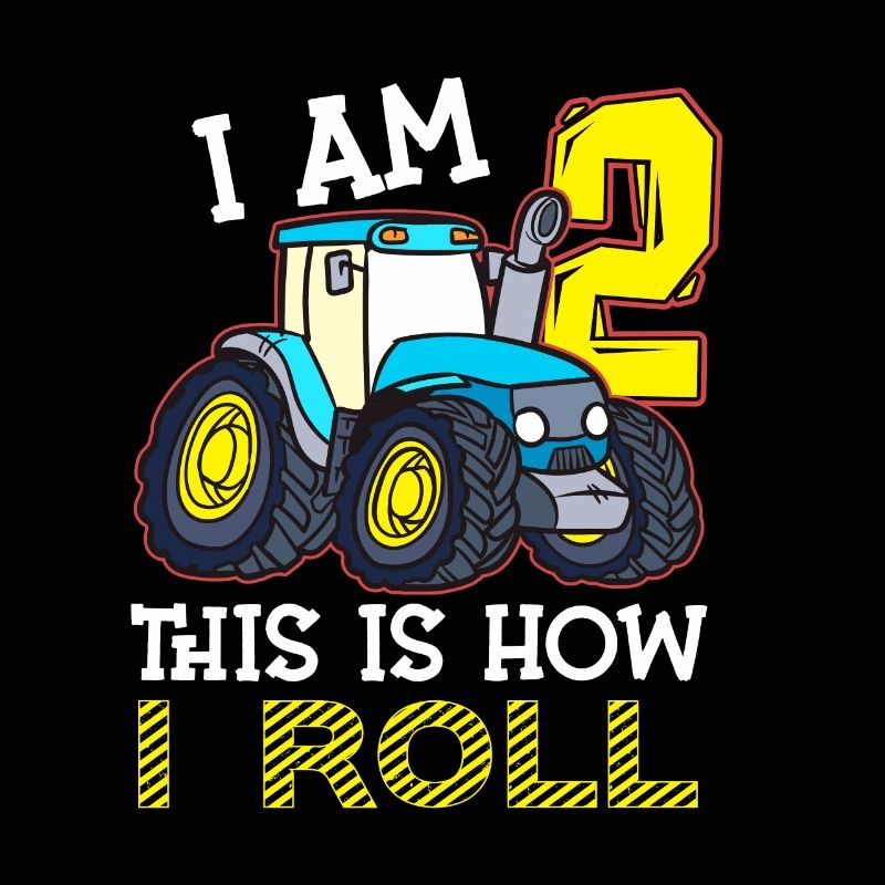 2 Birthday Funny Tractor Gift