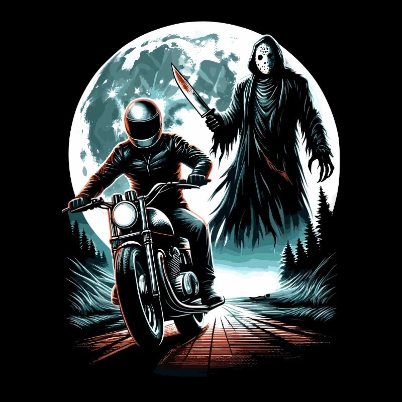 Midnight Rider's Nightmare: Moonlit Slasher Chase