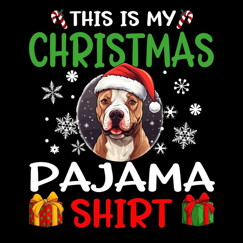 Pyjama de Noël Pitbull Terrier Pittie Dog