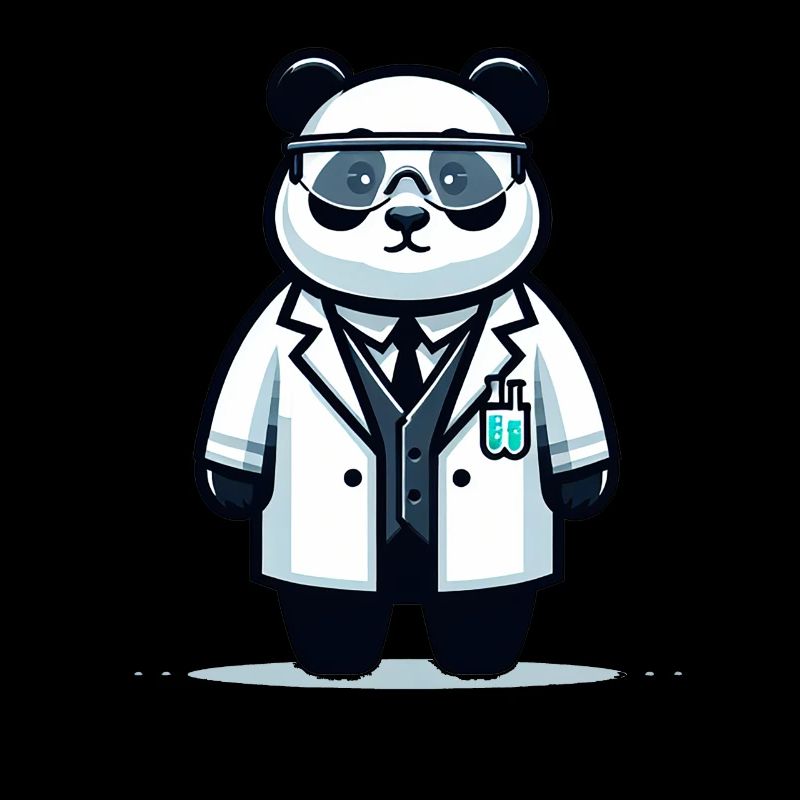 Scientifique panda mignon