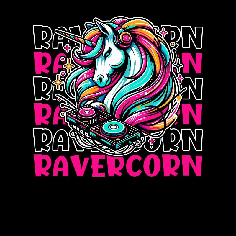 Techno Raver Einhorn Ravercorn