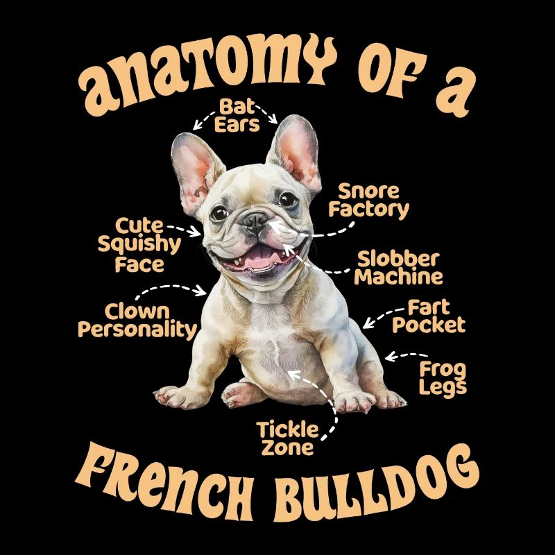 Frenchie Fan Merchandise Anatomie d’un bouledogue français