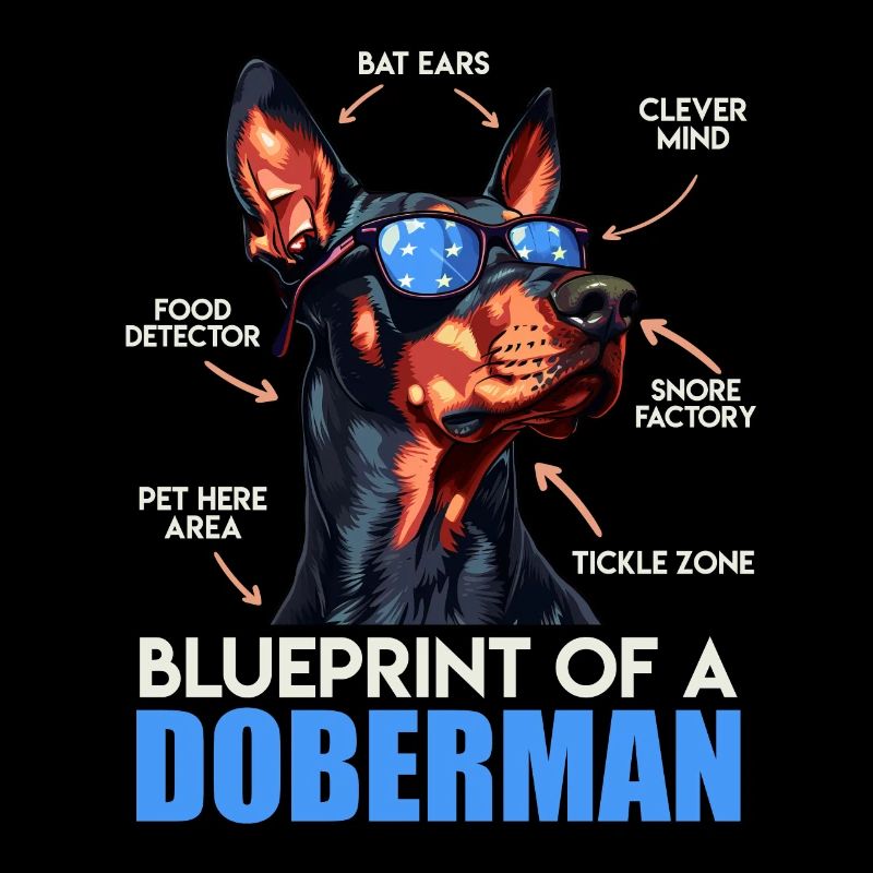 Doberman Propriétaire PLAN D’UN DOBERMAN Drôle