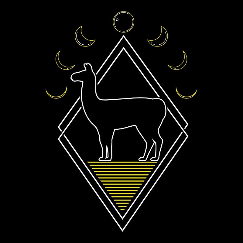 Lama Llama Abstract Moon Phases