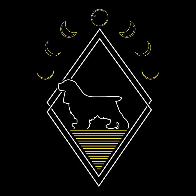 Cocker Spaniel Abstrait Phases de Lune