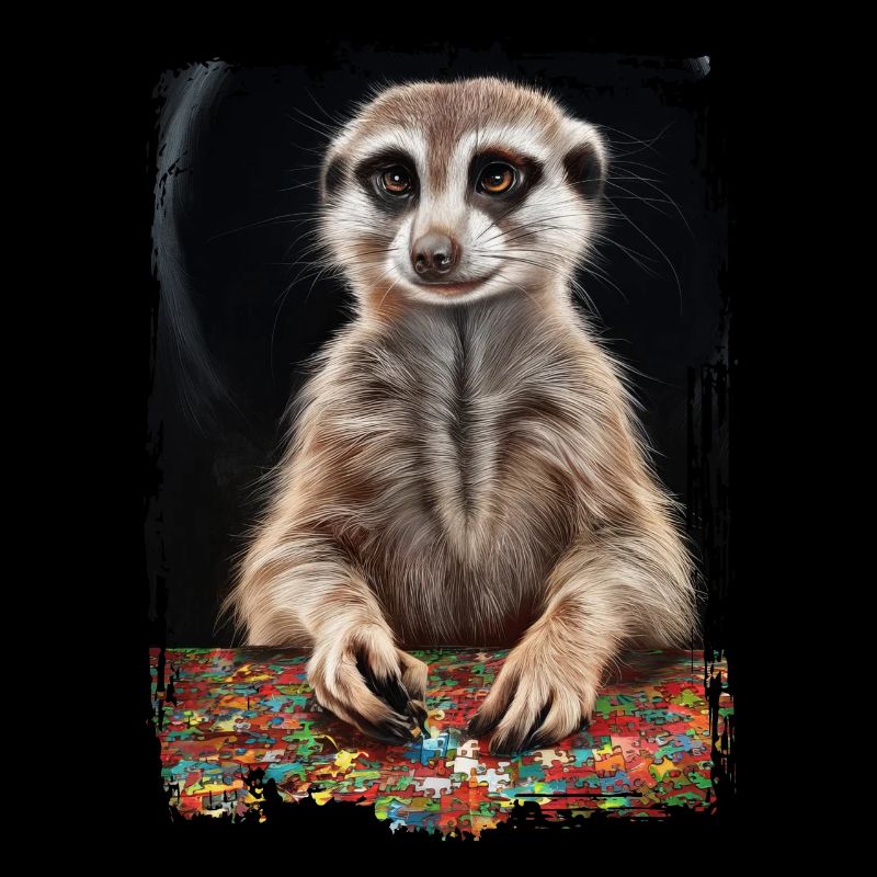 Erdmännchen spielt Puzzle Geschenk