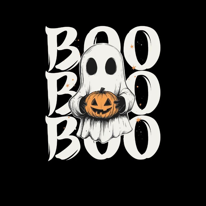Ghost with Pumpkin Boo" Halloween