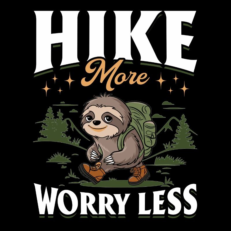 Sloth Hiking Mountains Hike More Worry Less