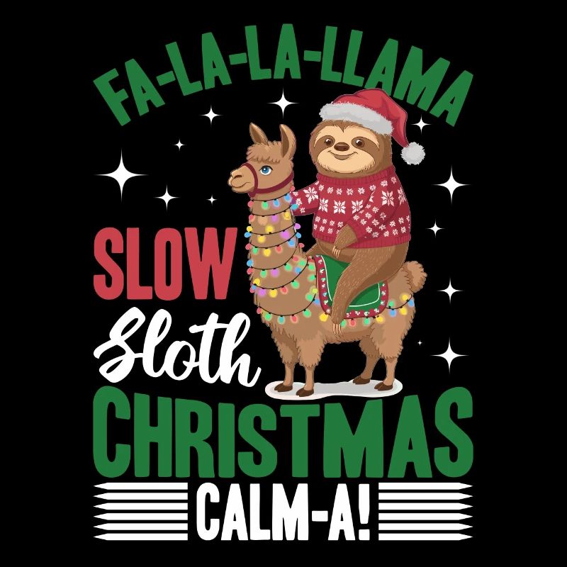 Sloth Llama Christmas Fa-la-la-llama