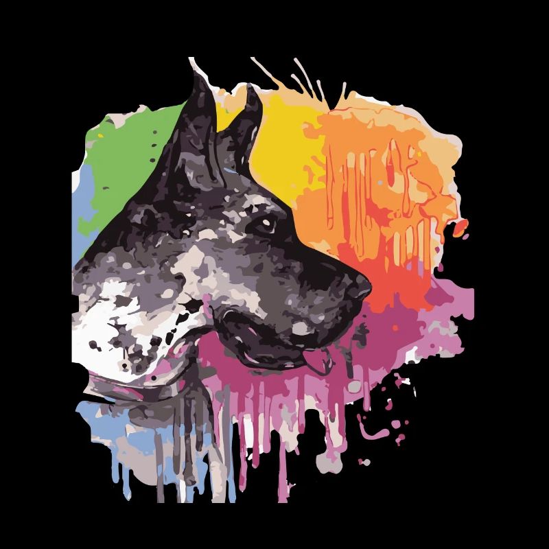 Great Dane Head Colorful