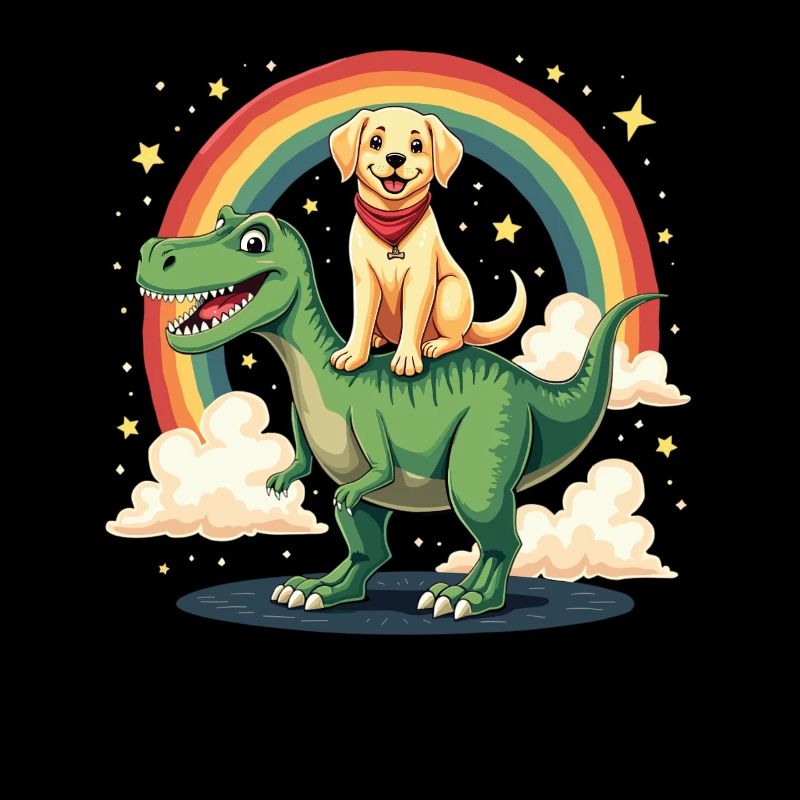Labrador Hund Dinosaurier Regenbogen Labrador