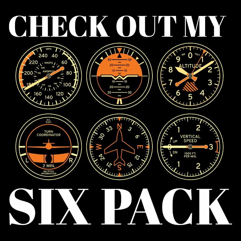 Funny Pilot Six Pack Aviation Flight Simulation